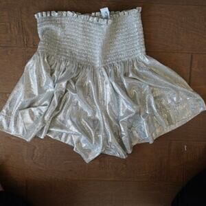 Queen of Sparkles Iridescent Pull On Shorts White Womens Size Small